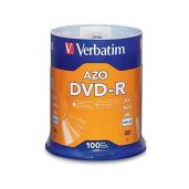 Verbatim DVD-R Blank Discs 4.7GB 16X - 100 Pack with AZO Dye & Frustration-Free Packaging