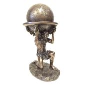 Veronese 9-Inch Greek Titan Atlas Statue - Antique Bronze Cold Cast Resin Decor