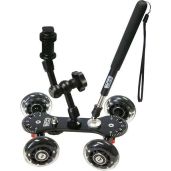 Vidpro SK-22 Skater Dolly: Smooth DSLR Slider with 25 Lbs Capacity & 7 Mounting Points for Perfect Low-Level Shots