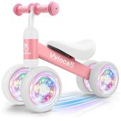 Vvinca Baby Balance Bike for 1 Year Old Girl with Colorful Lighting Wheels and Soft Seat Perfect for First Birthday Gifts