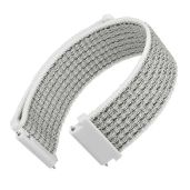 WOCCI 20mm Adjustable Nylon Watch Band - Quick Release Sport Loop Strap in White/Gray