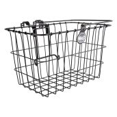 Wald 3133 Front Quick Release Bicycle Basket with Bolt-On Clamp - Durable Black Design (14.5x9.5x9)