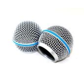 Weymic Blue Steel Mesh Microphone Grill for Shure SM58, Beta 58, SV100 - Perfect Replacement for Wired & Wireless Mics