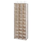 Whitmor 30-Section Hanging Shoe Shelves in Tan - Maximize Closet Space & Organize Shoes Efficiently
