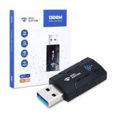 WiFi Nation® WiFi Dongle 1300Mbps WiFi Adapter 2.4G/5G Dual Band Mini USB 3.0 802.11ac Wireless Network Adapter for PC Desktop Laptop Windows MacOS &amp; Most of Linux Distros