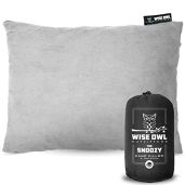 Wise Owl Outfitters Camping Pillow: Memory Foam Travel & Camping Essential - Washable, Compact for Airplanes & Outdoor Adventures