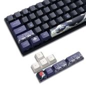 XVX PBT Keycaps Set - Great Wave Off Kanagawa Design for 60% Mechanical Keyboards | DYE-Sub Cherry Profile for MX Switches