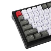 YMDK 96 84 ANSI ISO Keyset - Thick PBT Keycaps for Cherry MX Keyboards (White Gray Red) - OEM Profile for YMD96, RS96, KBD75, YMD75, FC980M