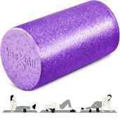 Yes4All High-Density Foam Roller for Back Relief & Deep Tissue Massage - 12-Inch Purple for Yoga & Exercise