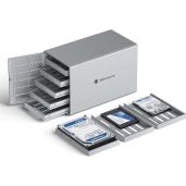 Yottamaster 5 Bay External Hard Drive Enclosure - USB C DAS for 3.5 & 2.5 Inch SATA HDD/SSD, Supports 90TB Storage
