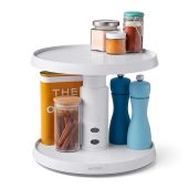 Organize Your Kitchen with YouCopia Crazy Susan Two-Tier Lazy Susan - Height-Adjustable Turntable for Cabinets & Pantry
