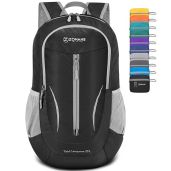 ZOMAKE 25L Ultra Lightweight Packable Backpack - Water Resistant Folding Daypack for Travel & Hiking (Black)