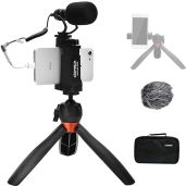 Comica CVM-VM10-K2 PRO Smartphone Microphone & Mini Tripod Vlogging Kit for YouTube & Facebook Live