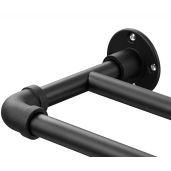 Double Curtain Rod Blackout Wrap Around Adjustable 28 to 80 Inch Heavy Duty for Sliding Glass Door Living Room Bedroom