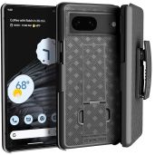 Google Pixel 7 Case with Belt Clip Holster & Kickstand - Slim Black Cover for Ultimate Protection