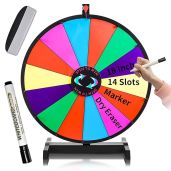 iElyiEsy 18 Inch Spinning Wheel Tabletop Prize Wheel Spinner with Stand for Trade Show Carnival Party Pub Fortune Game