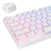 iTastatur Pudding Keycaps PBT Double Shot XDA Profile for 60% 65% 75% Mechanical Keyboards White Gaming Keycaps