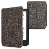 KWMobile Case for Kobo Clara 2E & Tolino Shine 4 - Egyptian Figures Gold/Black eReader Cover