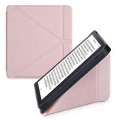 KWMobile Origami Case for Kobo Libra 2 - Slim Rose Gold PU Leather Cover with Stand