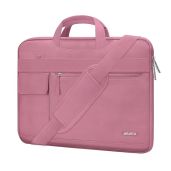 MOSISO Laptop Shoulder Bag for MacBook Air Pro 13-13.3 inch Notebooks Polyester Flapover Briefcase Sleeve Dusty Rose