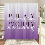 Wathon Purple Shower Curtain Lilac Inspirational Quotes Cloth Fabric Bathroom Decor Set 72x72in Modern Cute Chic Design